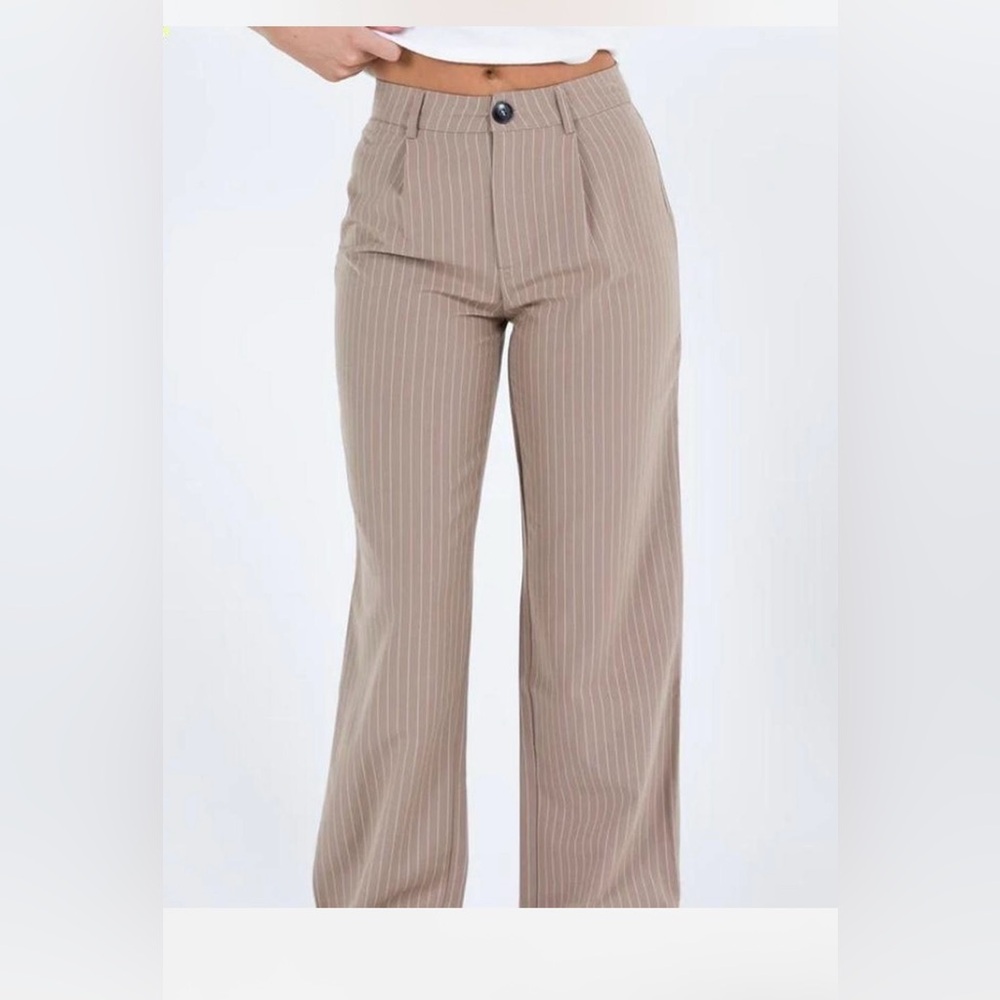 Women's Tan Striped Pants